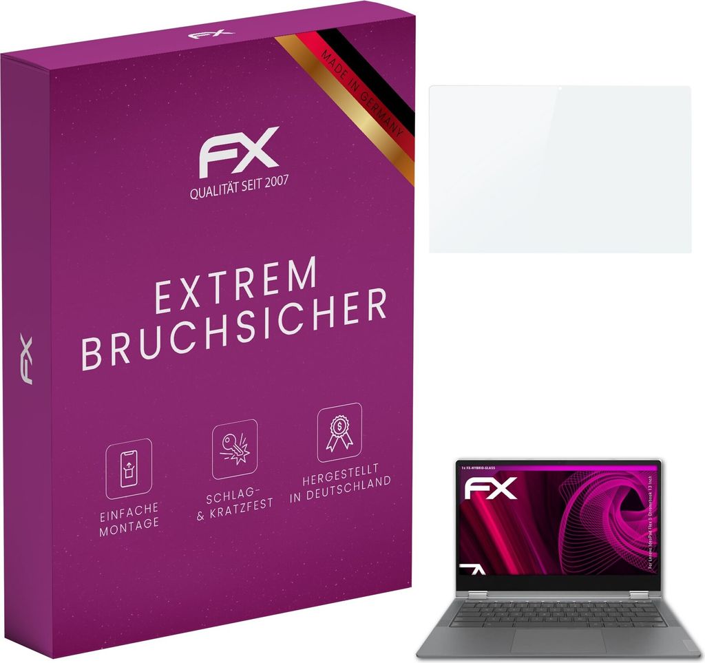 atFoliX 4061187475476, Laptop Bildschirmschutz, Transparent, Lenovo, IdeaPad Flex 5 Chromebook 13", Glas, Kratzresistent