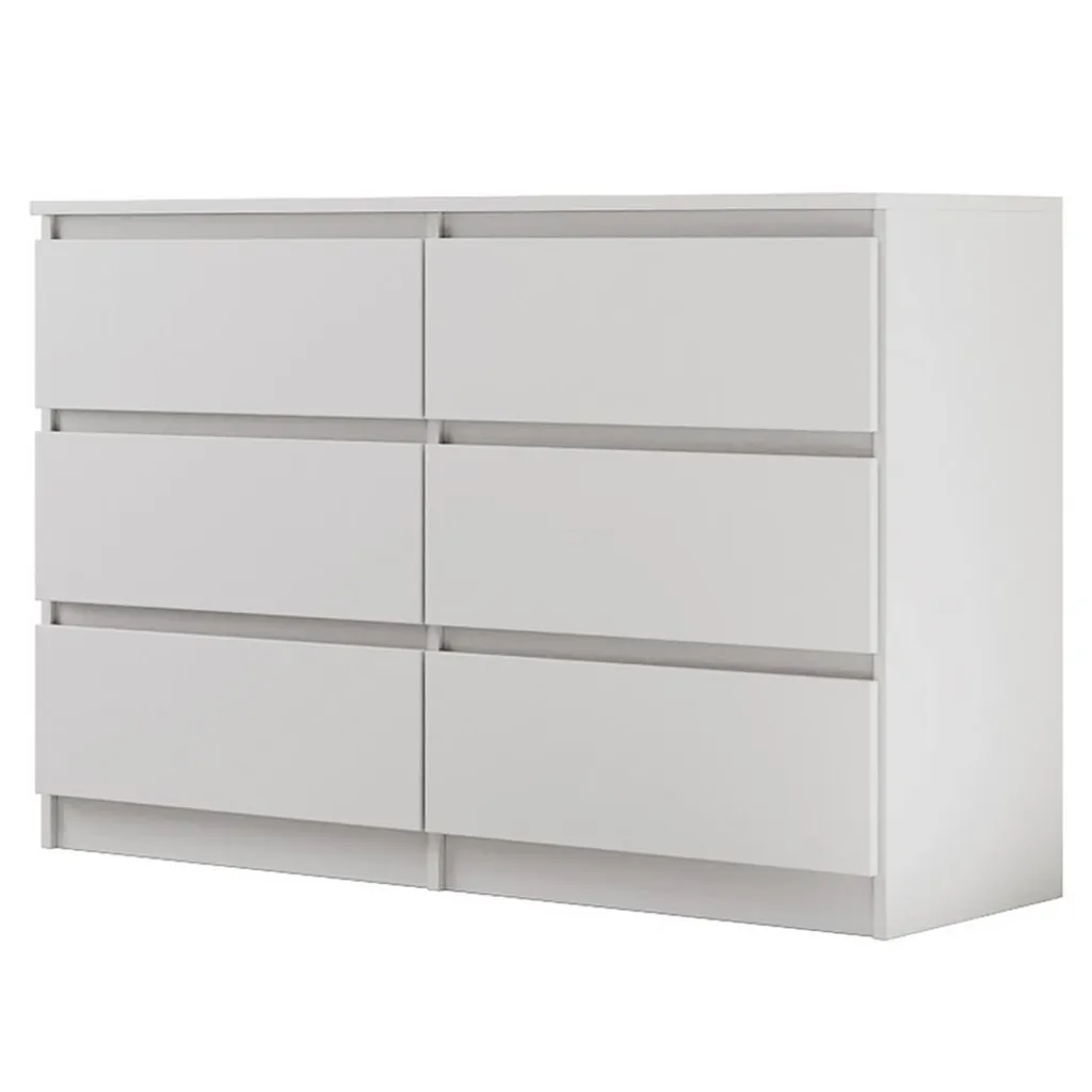 Commode Blanche LEMON 120 cm : Rangez Tout grâce à ses 6 Larges Tiroirs - 2