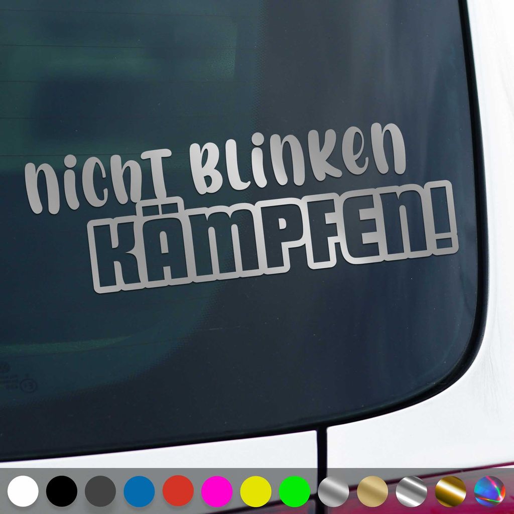 PantherPixel Nicht Blinken Aufkleber Kämpfen Tuning Style Oldschool Sticker Auto Geschenkidee Farbe Silber