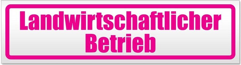 Kiwistar Landwirtschaftlicher Betrieb Magnetschild Schild magnetisch - 45cm Pink - Magnetfolie für Auto PKW Kfz