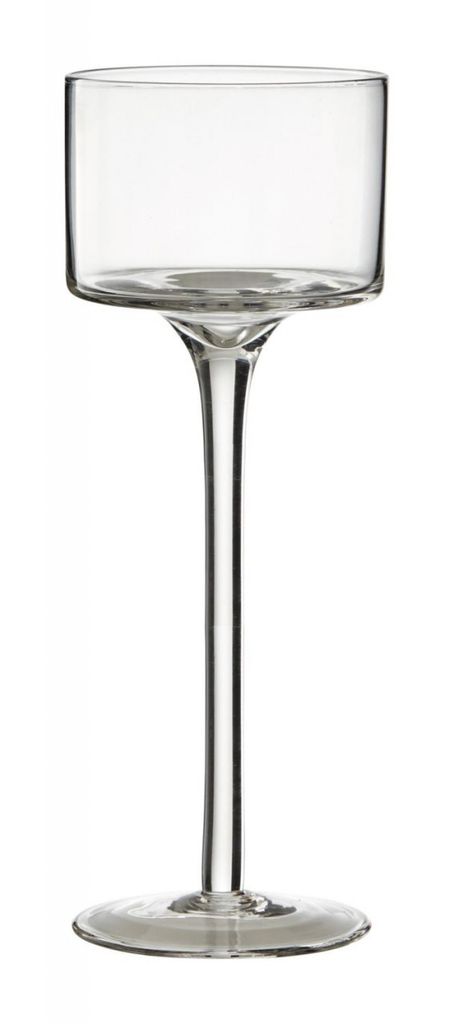 Teelichthalter Kerzenglas auf Fuß COPPA H 25cm Ø 9cm Glas klar Rudolph Keramik 