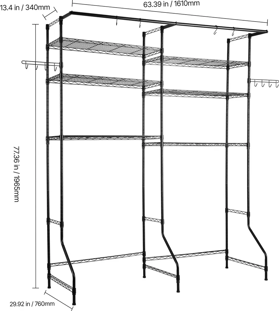 Rangement Buanderie pour Lave-linge et Sèche-linge - Double Étage - 8