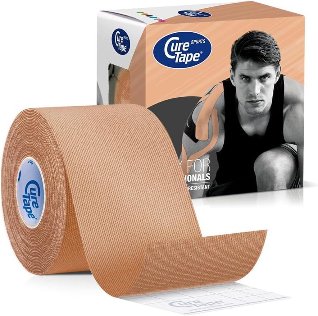 CureTape Sports 5 cm x 5 m - Kinesiologie Tape extra stark - Kinesiotape Sport Tape wasserfest, schweißresistent & latexfrei - Physio Tape