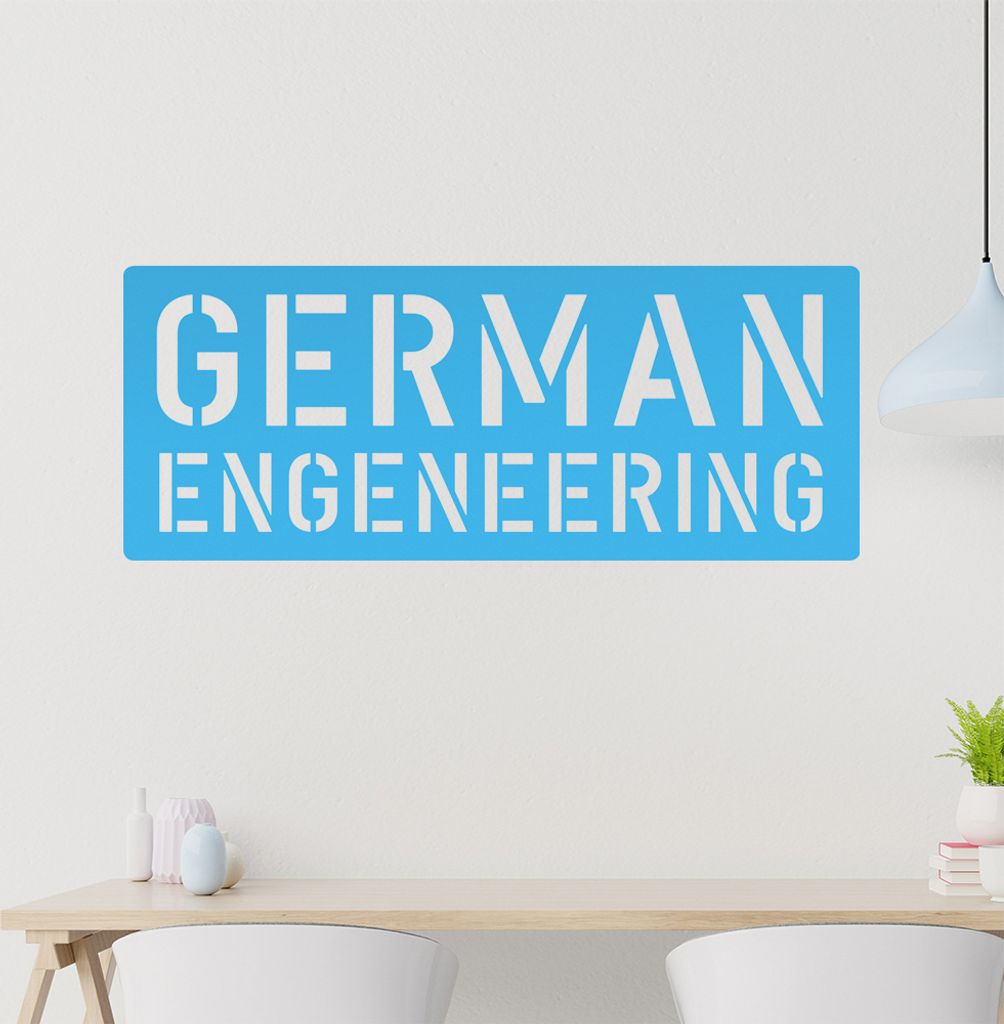 German Engeneering Wandtattoo in 6 Größen - Wandaufkleber Wall Sticker - Dekoration, Küche, Wohnzimmer, Schlafzimmer, Badezimmer