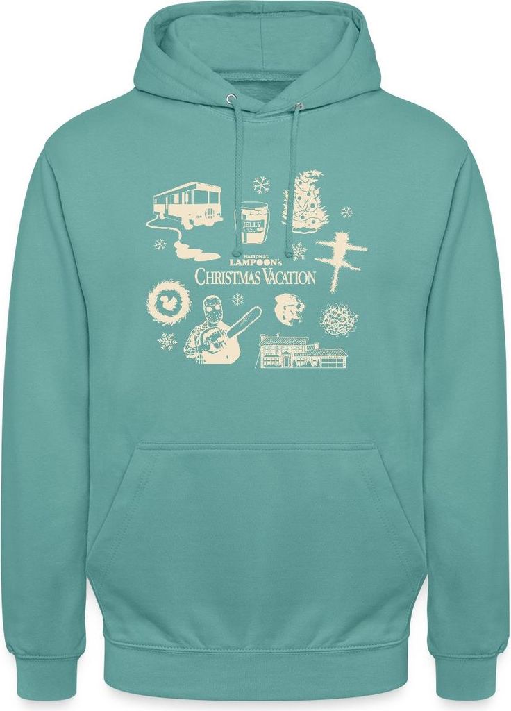 Spreadshirt Schöne Bescherung Symbole Des Films In Beige Uni Hoodie, 3XL, Pastelltürkis
