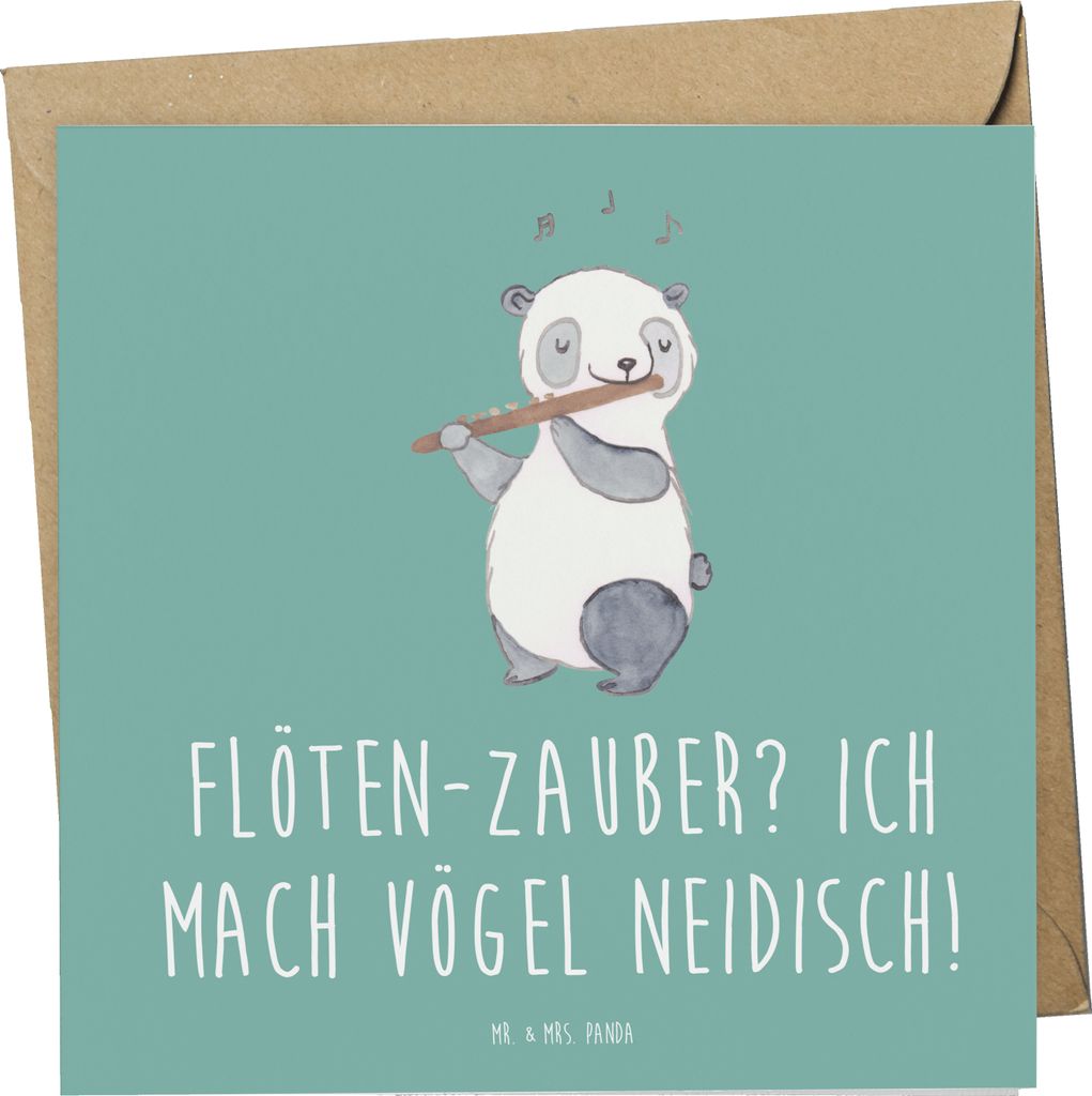 Mr. & Mrs. Panda Grußkarte Flöte Zauber - Meeresbrise - Geschenk, Windinstrument, Klappkarte, Musikinstrument, doppelkarte, Glückwunschkarte, Le...