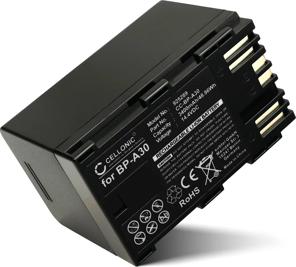 Batterie BP-A30 pour Canon XF605 EOS C300 Mark II XF705 - 3400mAh 14.4V