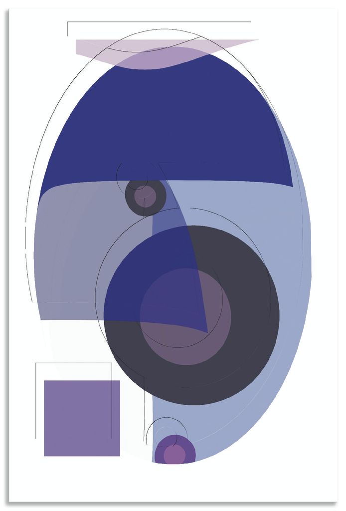 ARTland Wandbild Alu für Innen & Outdoor Geometrische Komposition Nummer 6 Größe: 20x30 cm