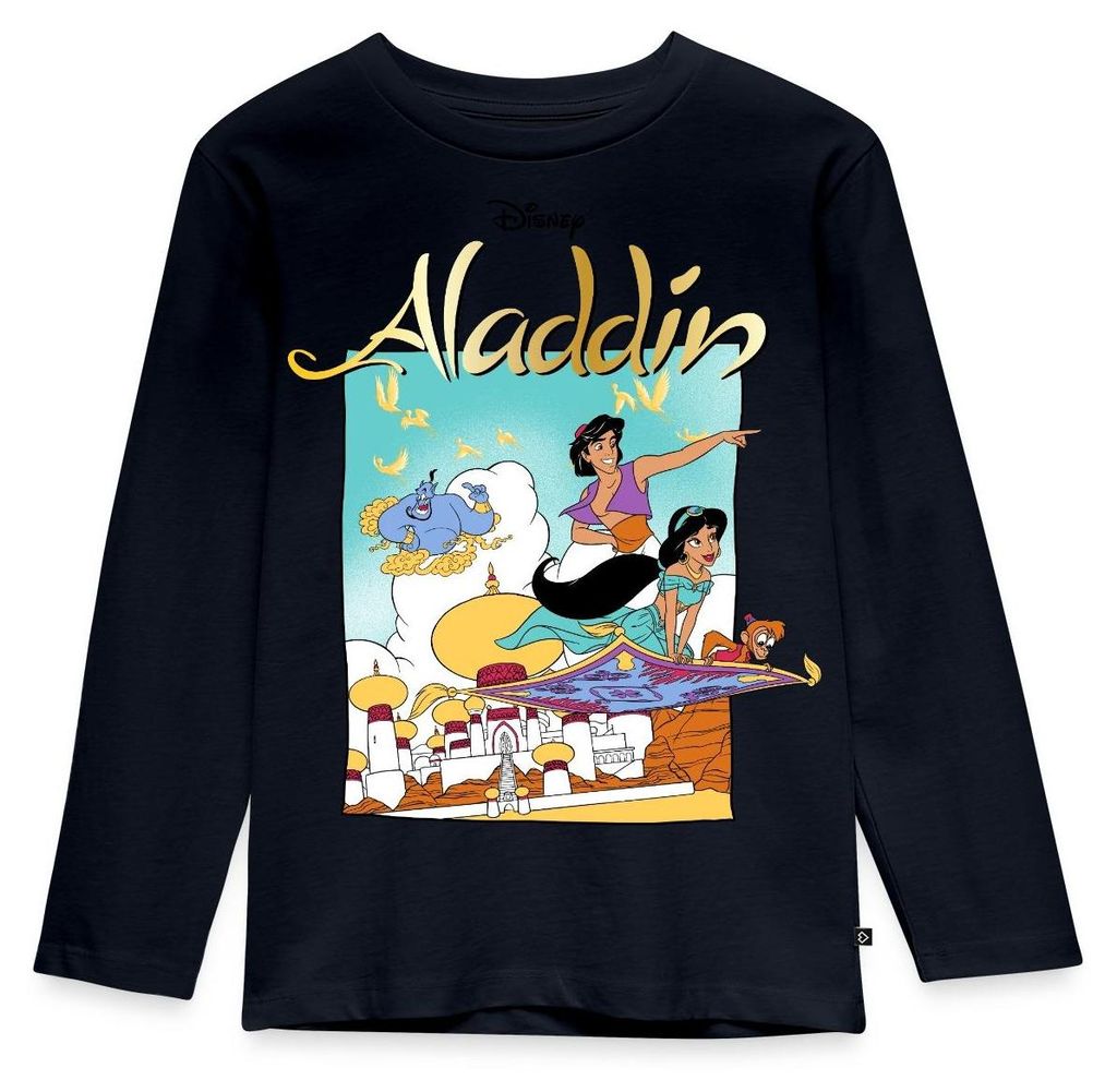 Jasmin Und Aladin Auf Fliegendem Teppich Kinder Premium Langarmshirt, 134/140 (8 Jahre), Navy