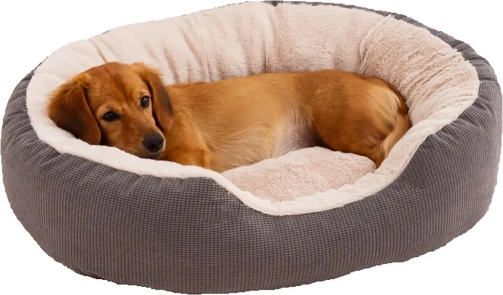 Letto Cane Inverno Caldo 65x55cm - Cuccia Peluche Rotonda Sfoderabile