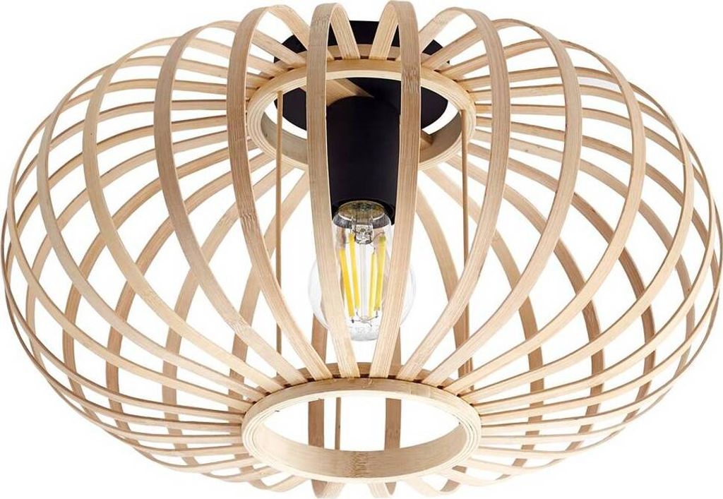 Lindby Deckenleuchte Lielle, Bambus natur, Ø 38 cm
