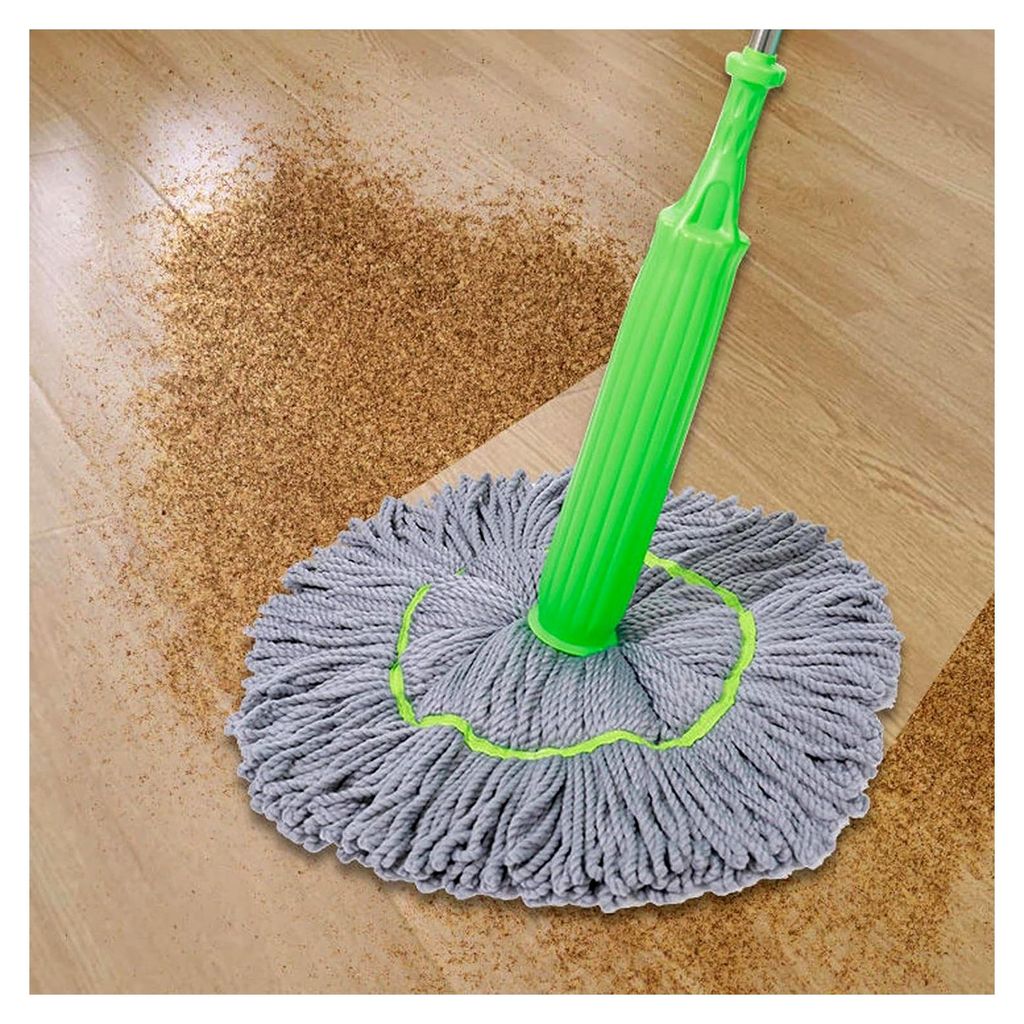 2-in-1 Trockenmopp für die Bodenreinigung mit gedrehten Mopps und langem Griff für Badewannen