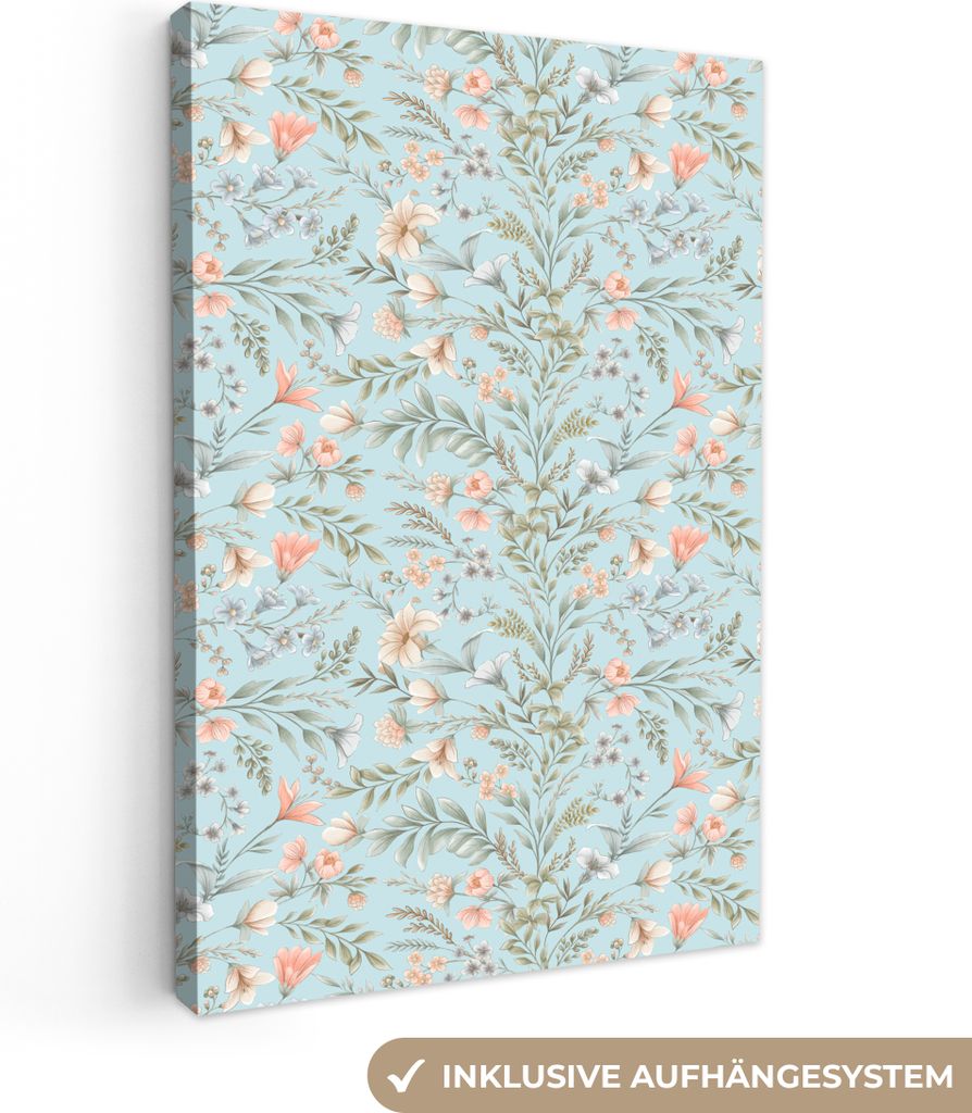 OneMillionCanvasses - Leinwandbilder - 90x140 cm, Vintage - Pflanzen - Blumen, Wandbilder Kunstdruck Wanddekoration - Wandschmucke - Schlafzimmer