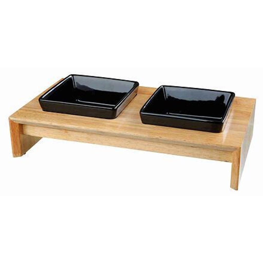 Trixie Napf-Set Keramik/Holz - 2 x 0,4 l Obrázek produktu 