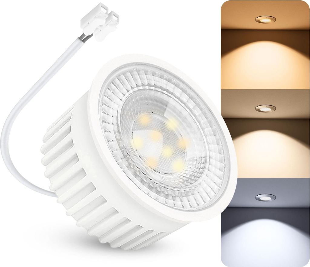 SSC-LUXon LumiFLEX LED Leuchtmittel dimmbar 6W – Reflektor Lampe Spot mit 3 wechselbaren Lichtfarben warmweiß neutralweiß kaltweiß
