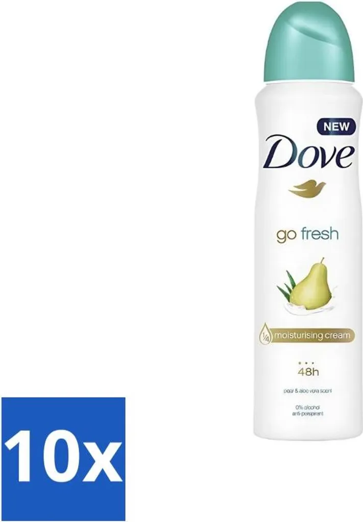 Deodorante Dove Go Fresh Pera & Aloe 250ml - 10x Pack Convenienza