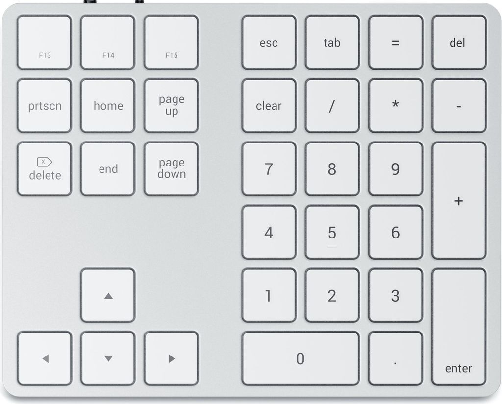 Satechi Extended kabelloses Keypad Kabellose Bluetooth-Verbindung Enthlt Funktionstasten und Navigationspfeile Passt zu Apple-Tastaturen und Zubehr
