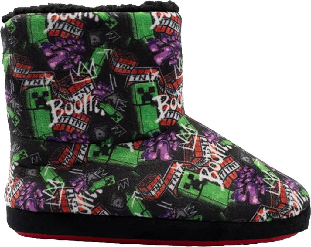 Minecraft - Rundum bedruckt Hausschuh-Stiefel für Jungen NS9585 (31 EU) (Bunt)