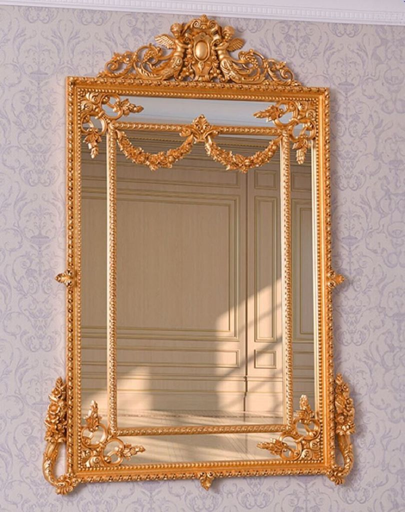 Casa Padrino Luxus Barock Spiegel Gold H. 158 cm - Prunkvoller Barockstil Wandspiegel - Italy
