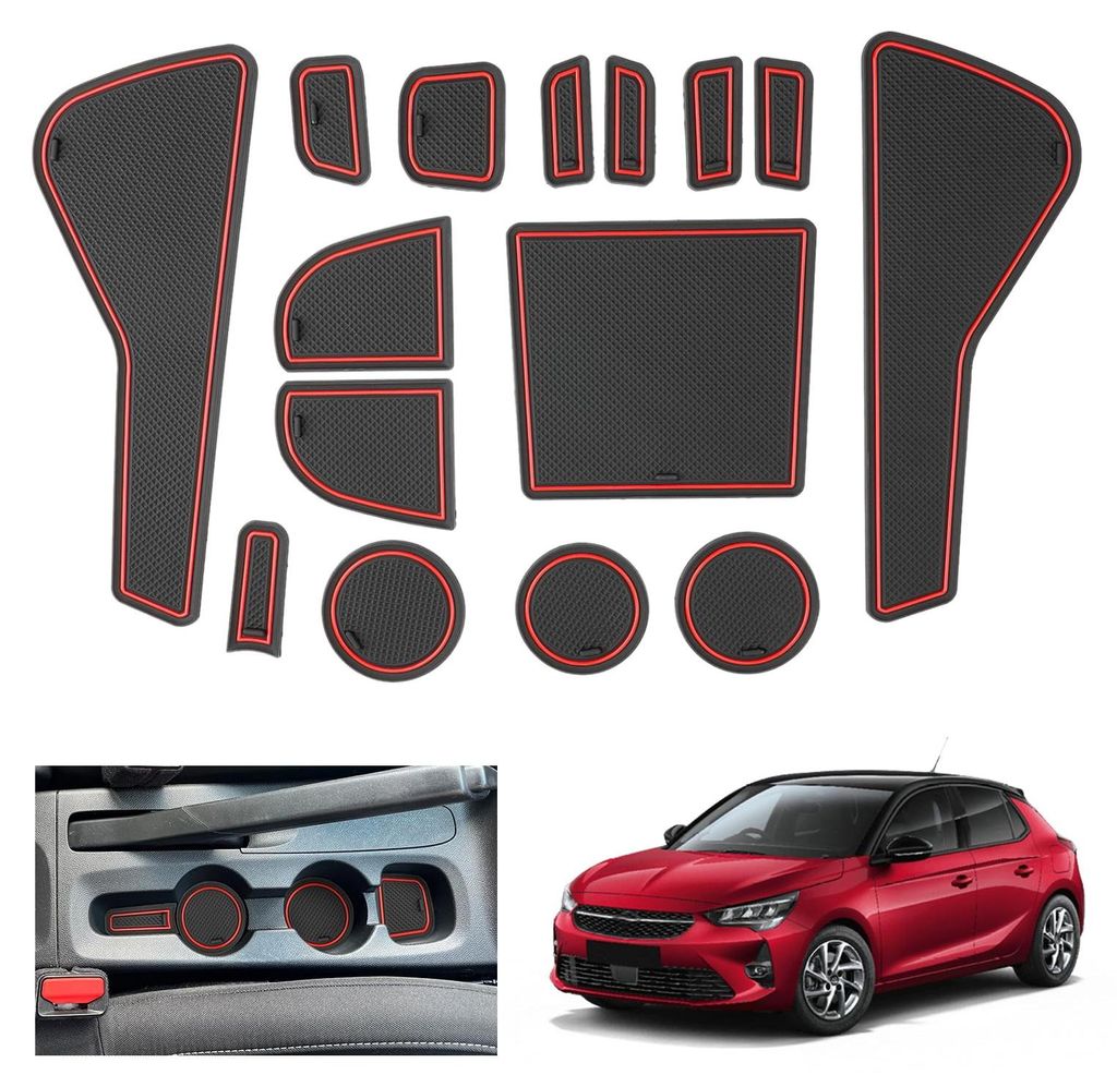 Passend für Opel Corsa F 2020-2024 2025 (Schaltgetriebe) Antirutschmatten, Corsa F 2024 Antirutsch-Gummimatten, Türdichtungsmatten für die Mitte...