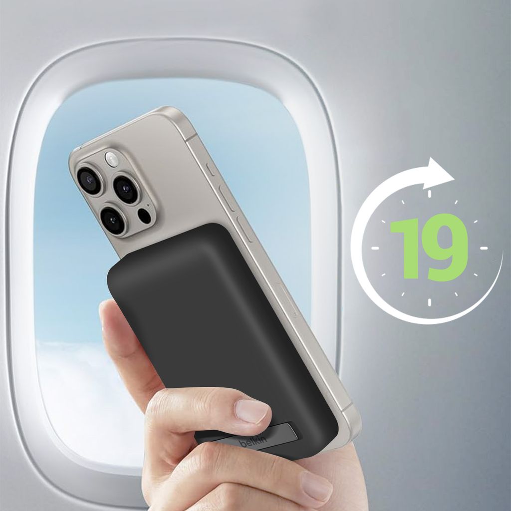 Belkin magnet./drahtl. Powerbank 5.000mAh schw.mit Fuß Produktbild 7
