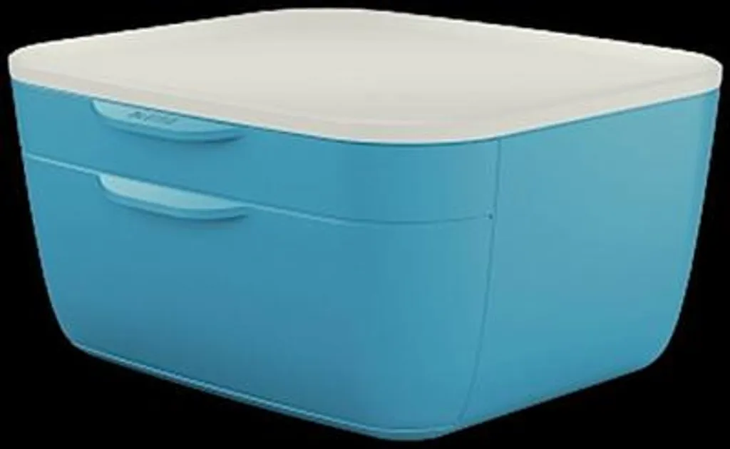 Module de Rangement 2 Tiroirs Cosy Leitz Bleu Mat en Polystyrène Rigide