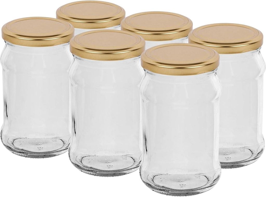 6er Set Einmachgläser 300 ml mit Twist-Off-Deckel – Marmeladengläser & Vorratsgläser zum Einmachen und Aufbewahren
