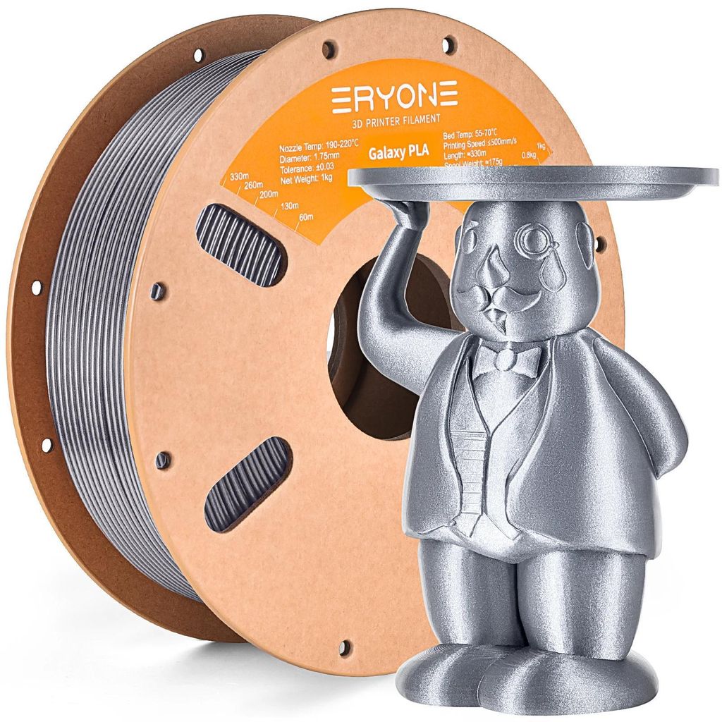Glitter PLA 3D Drucker Filament - 1,75 mm Durchmesser - 1 kg Spule - Für FDM 3D Drucker Und 3D Stift - Silber