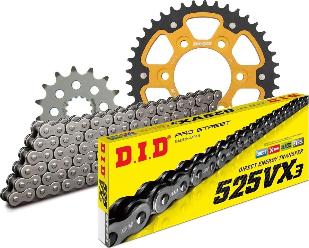 DID Kit Stealth (gold) Kompatibel mit Kawasaki Z1000 SX /ABS 11-15 15-41-112 DID525VX3 Niet