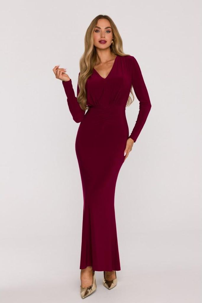 BeWear Maxikleid für Frauen Autoztion M891 bordo L