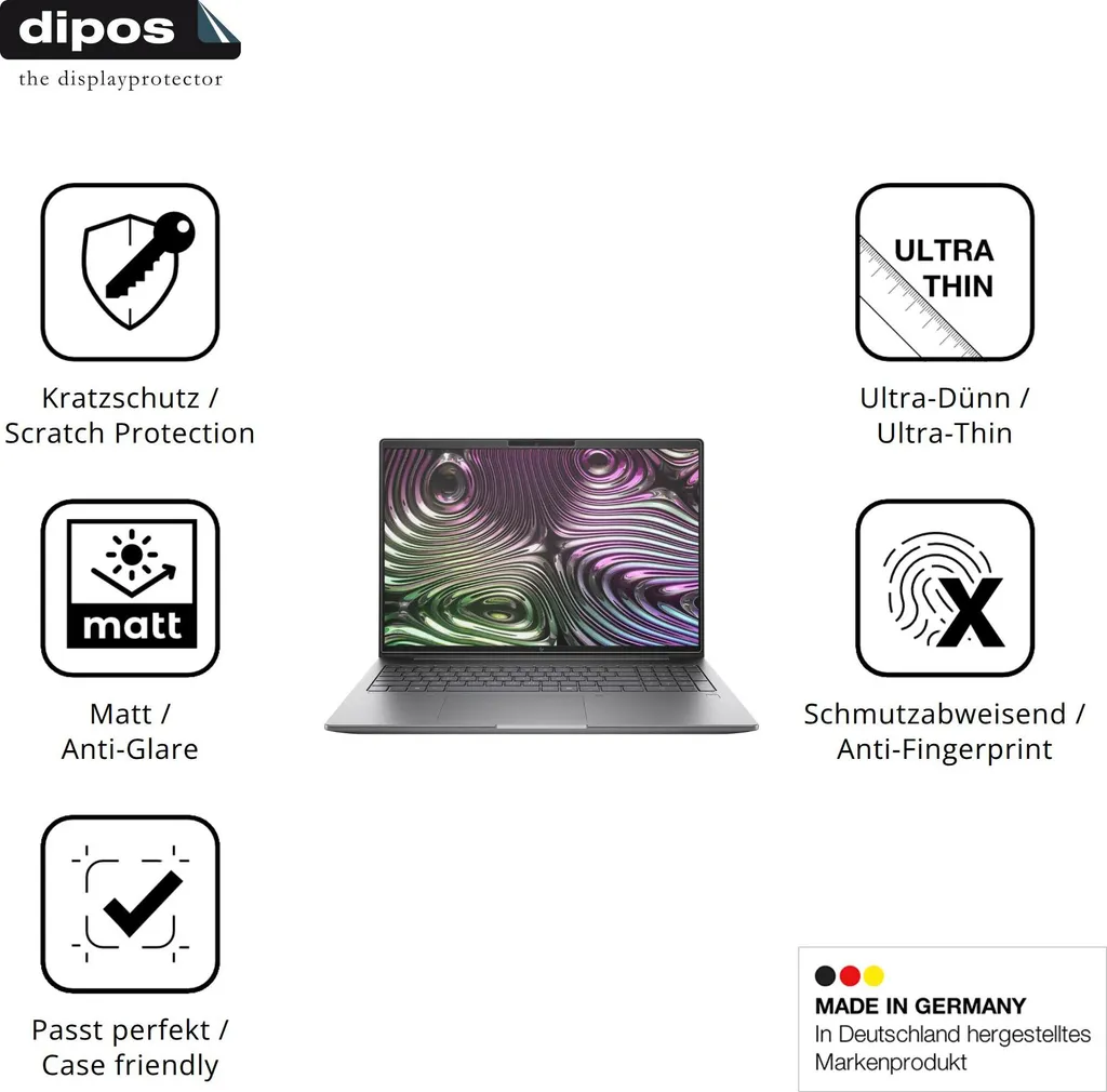2x Pellicole dipos per HP ZBook X G1i - Antiriflesso e Antigraffio - 7