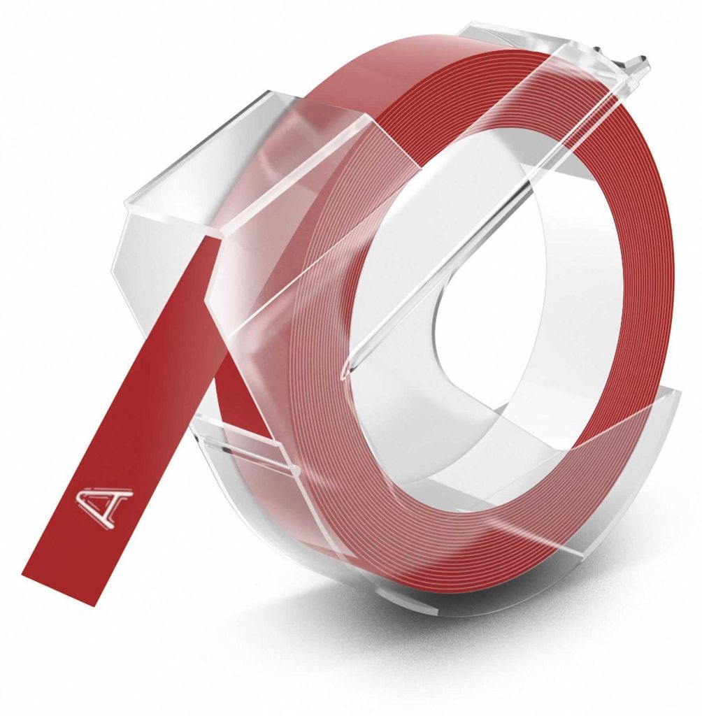 Dymo 3D Prägeband 9 mm x 3 m Plastik glänzend rot Produktbild 