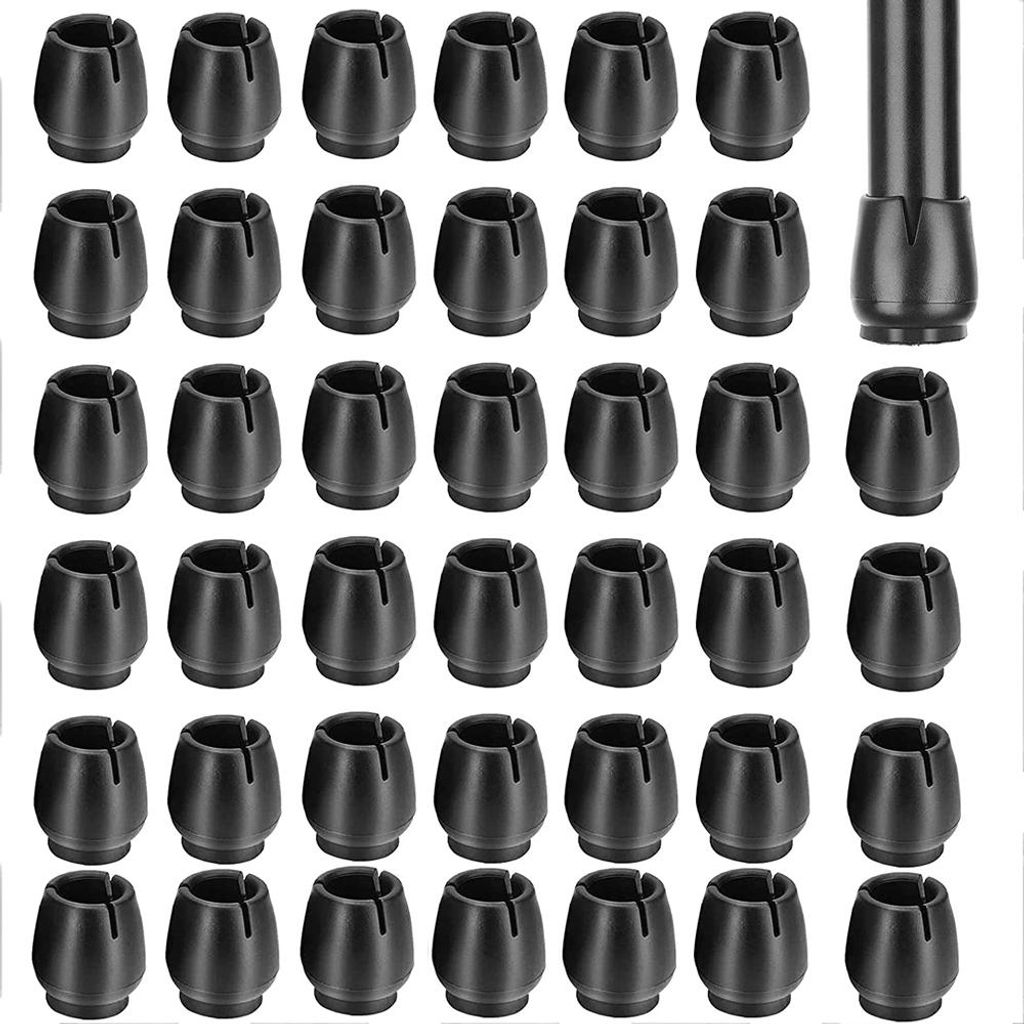 Bodenschoner für Stuhlbeine (37–42 mm Durchmesser), Silikon-Stuhlbeinkappen, Schwarz, 40er-Packung