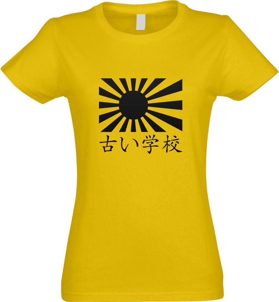 Kiwistar - T-Shirt tailliert - Damen - gelb - Japan Oldschool - mit Motiv Bedruckt - Funshirt Design - Sport - Freizeit - Damen - M