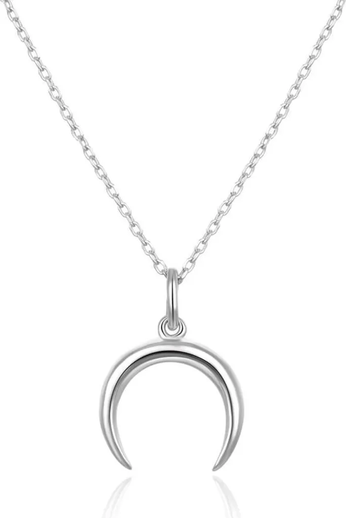 Collier en argent doux avec croissant AGS650 / 47, pendentif chaîne