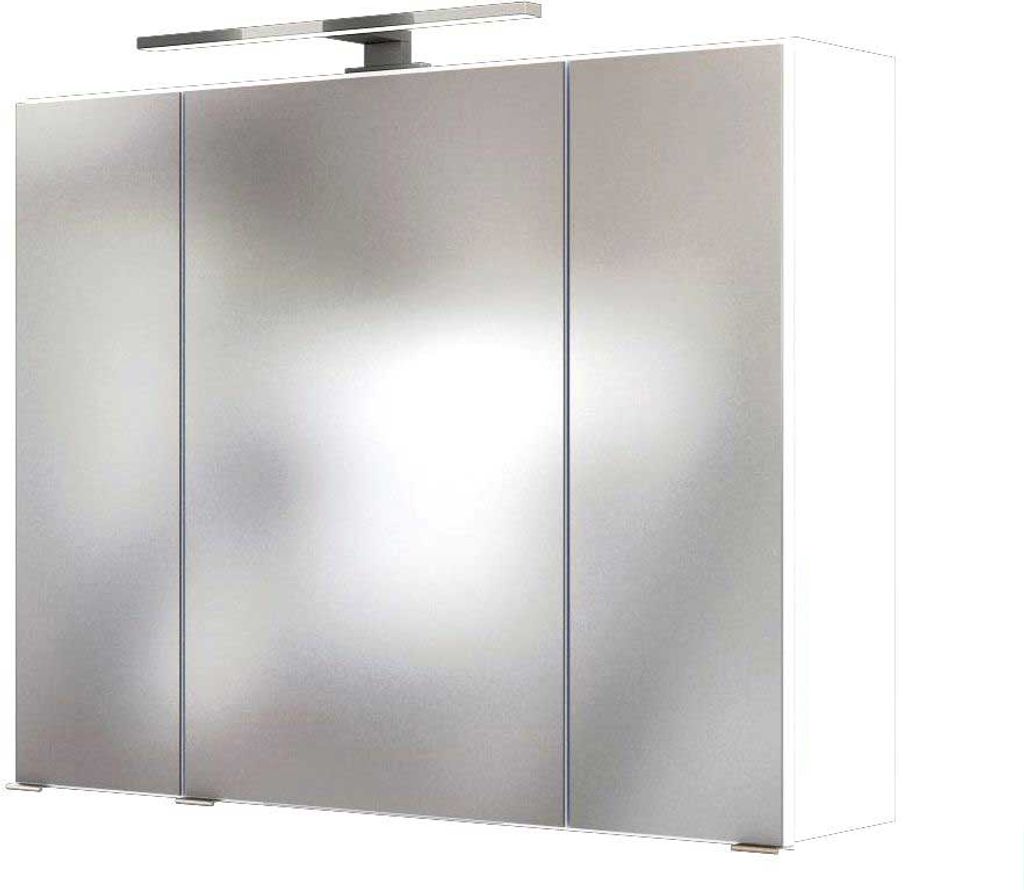 Badmöbel LED Spiegelschrank 80 cm ARLON-03 in weiß BxHxT: 80 x 66 x 20 cm