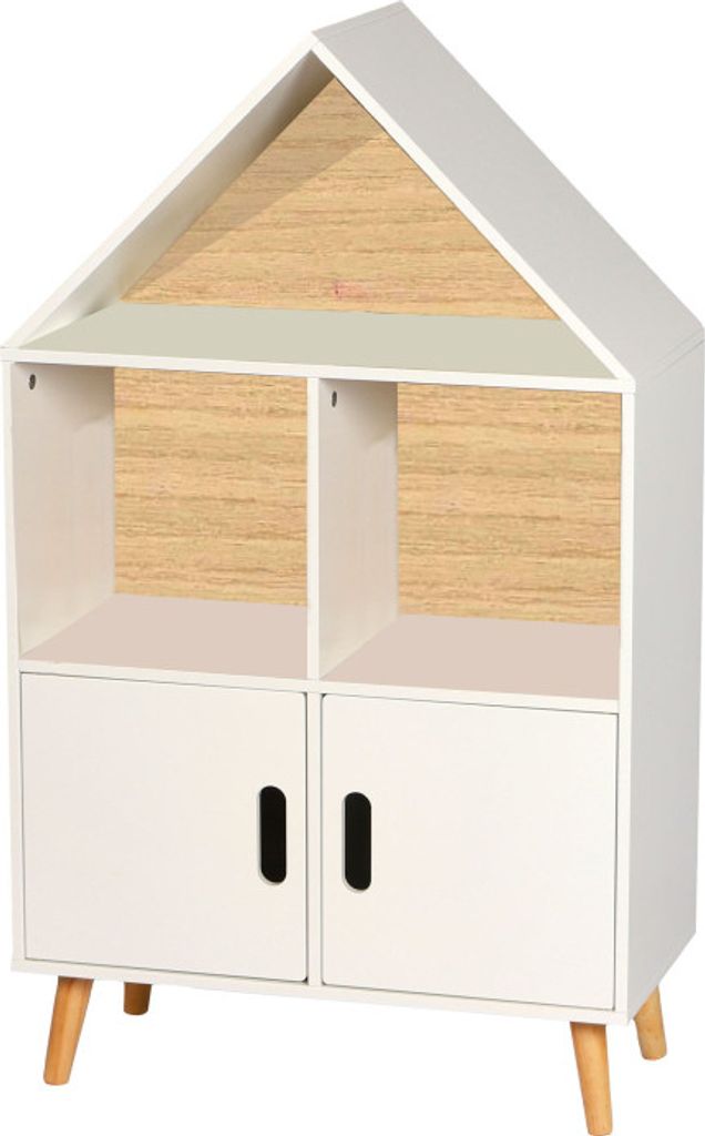 Kinderbuchregal, Aufbewahrungsregal für Kinder, weiß 60x30x103cm