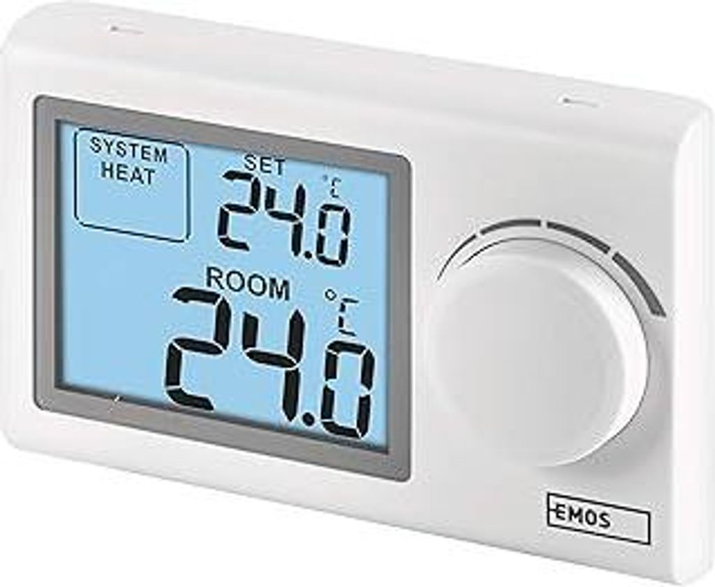 EMOS - digitaler Raumthermostat mit LCD-Display - manuell, drahtgebunden - Heiz- und Kühlsysteme - Temperaturregelung 5-35 °C - Aufputzmontage - ...