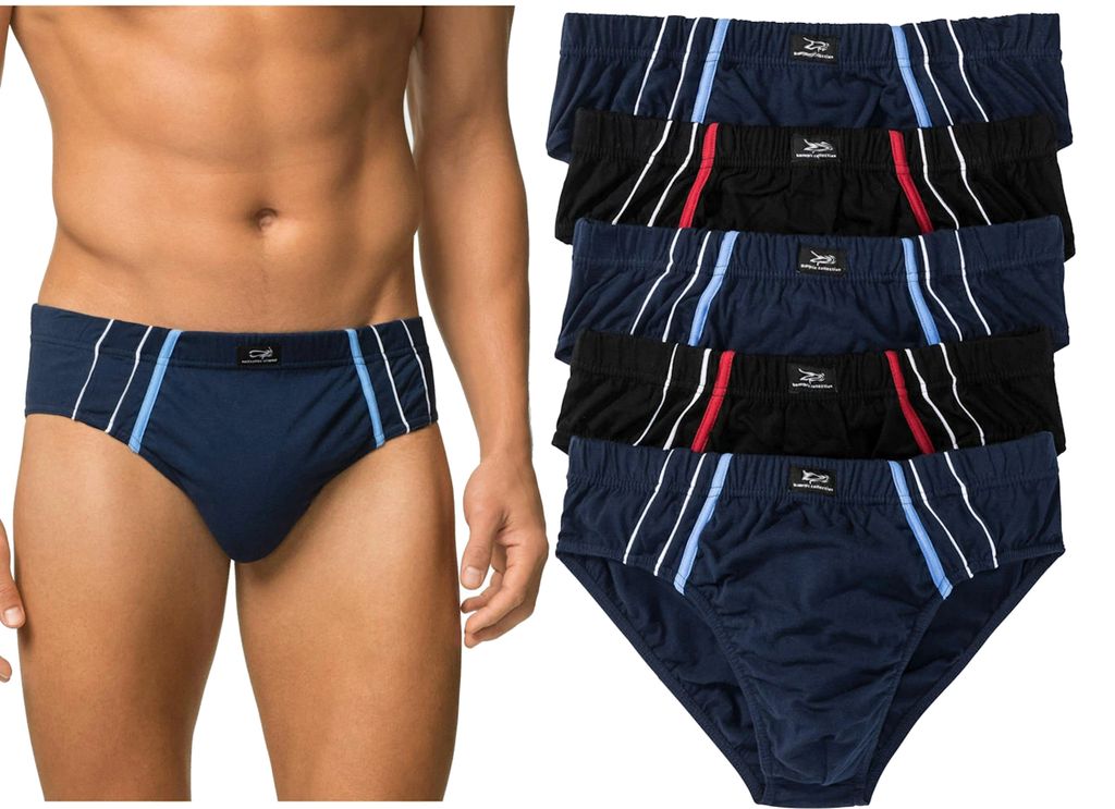 5er-Pack Herrenslips Maxislip Slip aus Baumwolle Unterhosen Männer Unterwäsche, Gr. 7