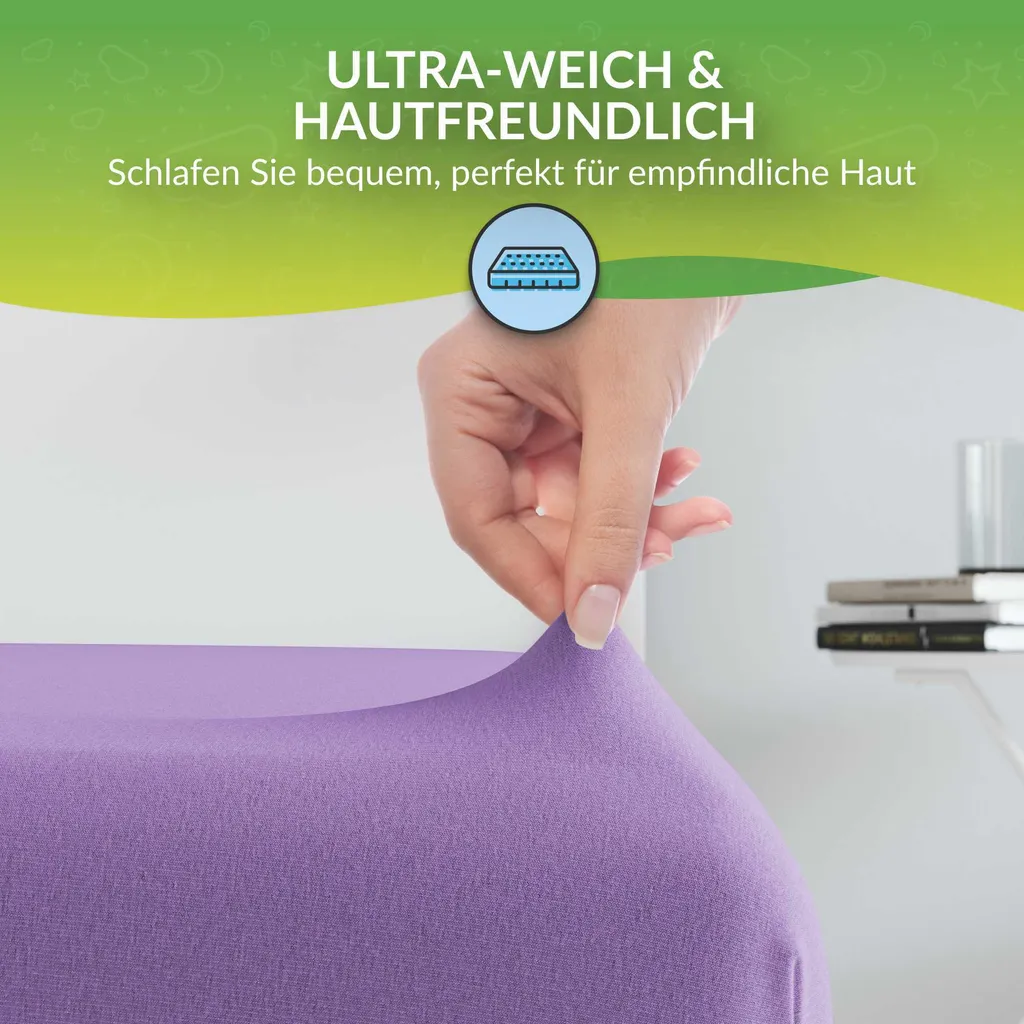 Lenzuolo con Angoli Jersey Viola 180x200 | Biancheria Letto Moderna