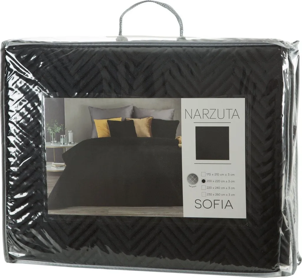 Copriletto SOFIA Nero 230x260 cm | Microfibra Certificata e Resistente - 6