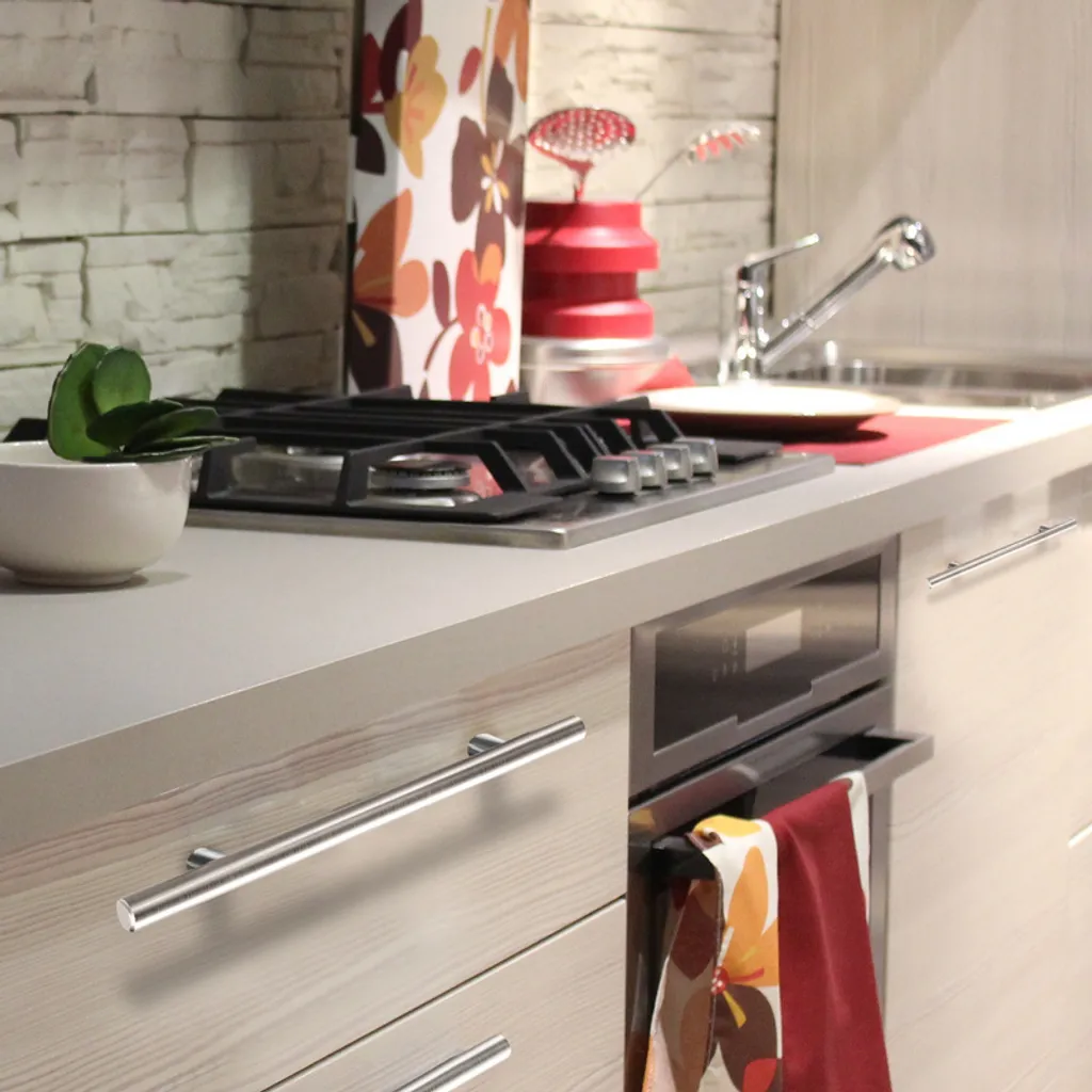 Jayseuw Maniglie Armadio Cucina 220x160mm | Stock 100 Pezzi Acciaio - 7
