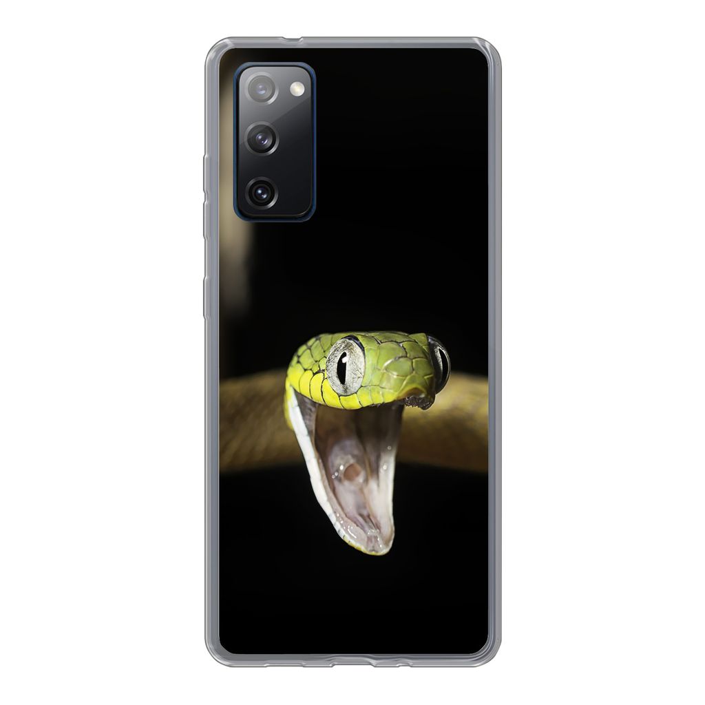 MuchoWow Handyhülle Schutzhülle Hülle für Samsung Galaxy S20 FE Schlange - Tier - Schwarz Silikon Softcase Handy Hülle - Abdeckung