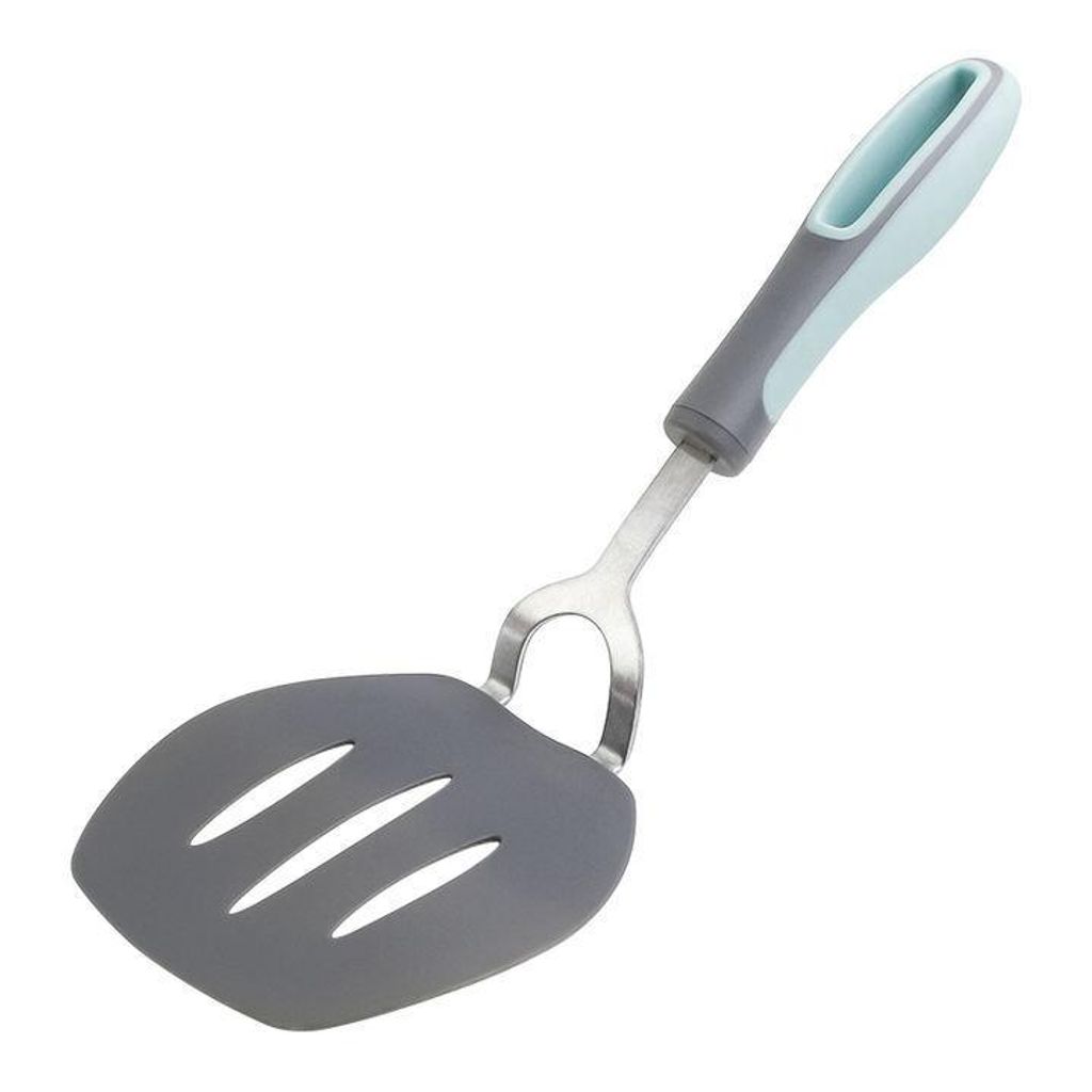 Nylon-Kochspatel mit Löchern, hitzebeständig bis 200 °C, TPR-Anti-Rutsch-Griff, zum Braten, Wenden & Ölabtropfen, leicht zu reinigen
