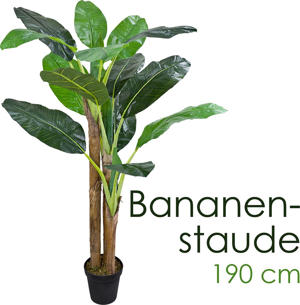 Bananier Plante Artificielle Artificiel avec Pot 190cm Bois Image du produit 