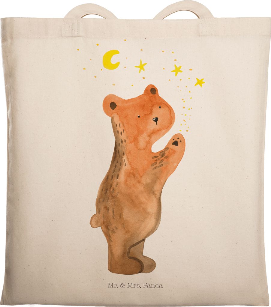 Mr. & Mrs. Panda Jutebeutel Verliebter Bär - Transparent - Geschenk, Uni Tasche, Partner, Teddy, Tote Bag, To The Moon And Back, Verliebte, traget...