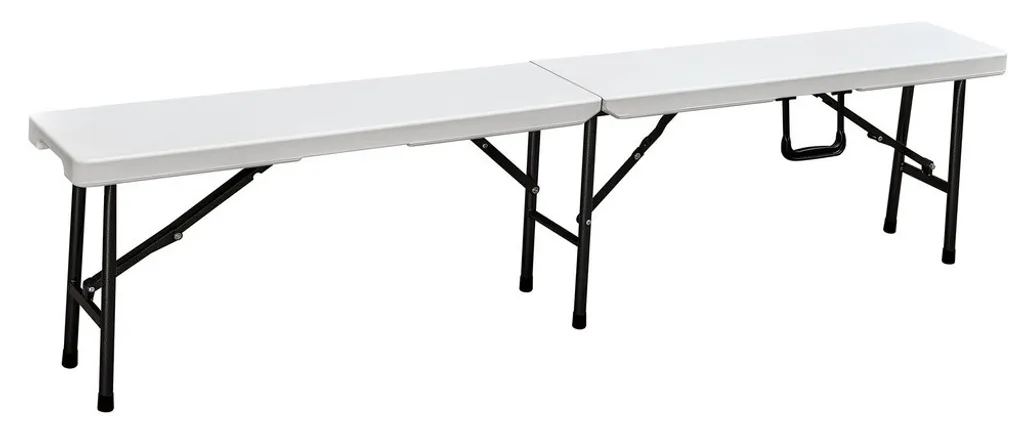 Banc de restauration pliant 180 cm en polyéthylène haute densité blanc
