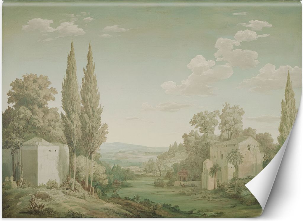 Vlies fototapete Architektur Landschaft Natur 350x245 cm Feeby Grün inkl. Kleber einfache Montage