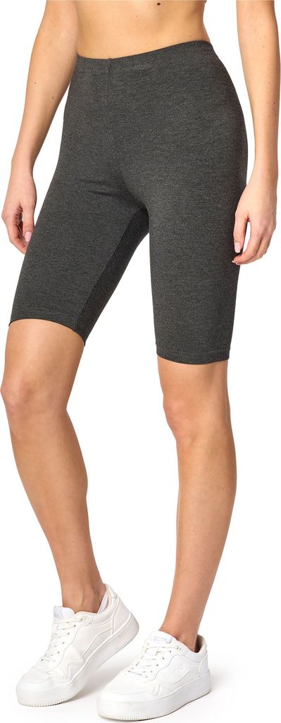 Bellivalini Damen Kurze Leggings aus Viskose BLV50-149 (Dunkelmelange, XL)