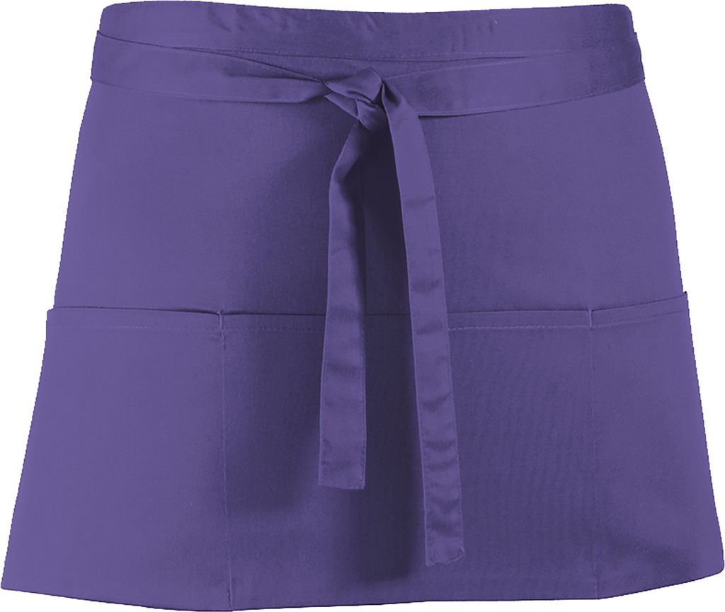 Premier Damen Schürze mit 3 Taschen bunt (2 Stück/Packung) RW6789 (Einheitsgröße) (Violett)